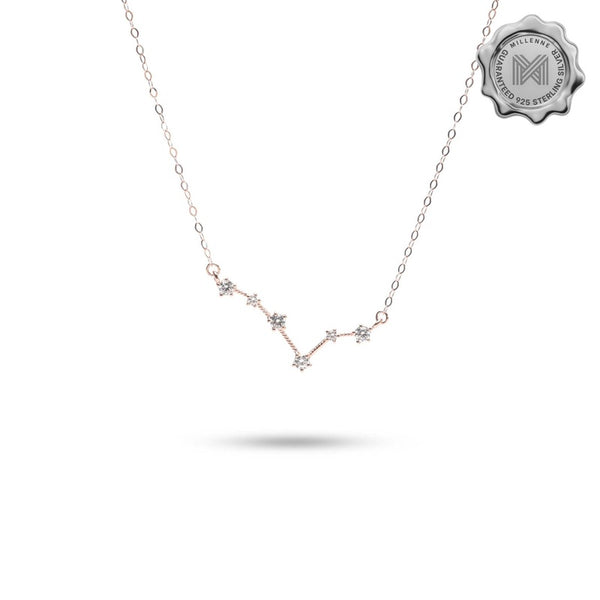 MILLENNE Match The Stars Pisces Constellation Rose Gold Necklace with 925 Sterling Silver