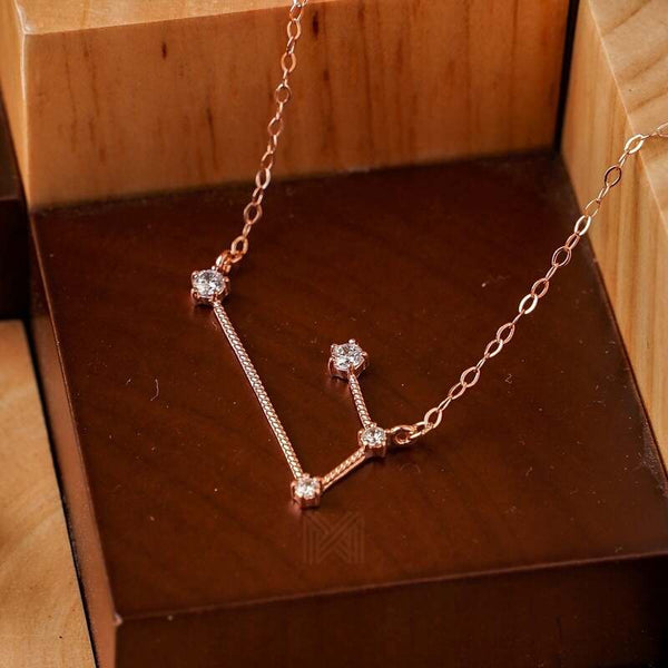 MILLENNE Match The Stars Aries Constellation Rose Gold Necklace with 925 Sterling Silver