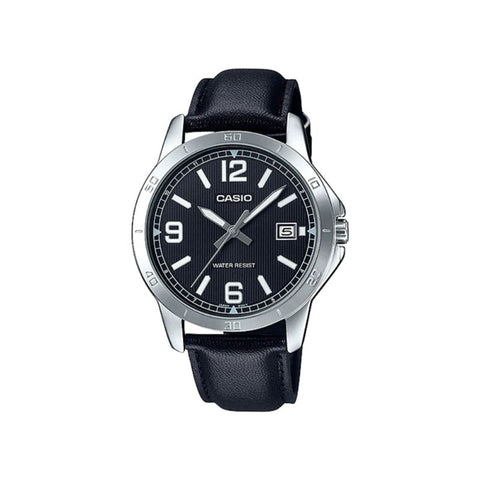 Casio Men's Analog Watch MTP-V004L-1B Black Leather Watch