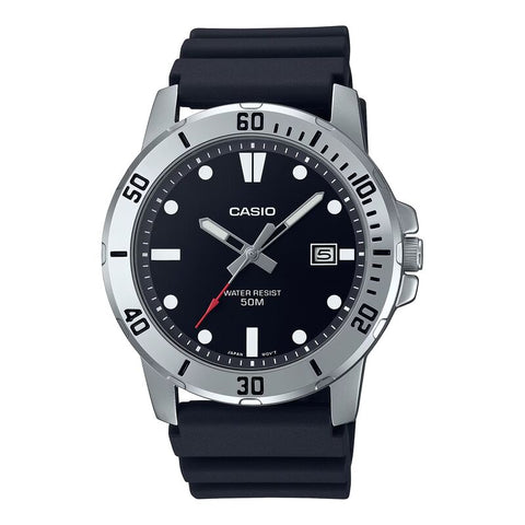Casio Men's Analog Watch MTP-VD01-1EV Black Resin Band
