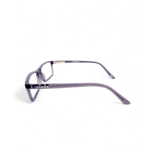 2.5 NVG by Essilor OPH Men's Rectangle Frame Grey Plastic Optical Frame with Demo Lens