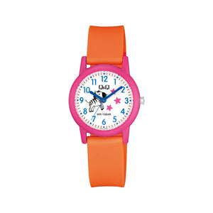 Q&Q Watch By Citizen V23A-009VY Kids Analog Watch with Orange Resin Strap