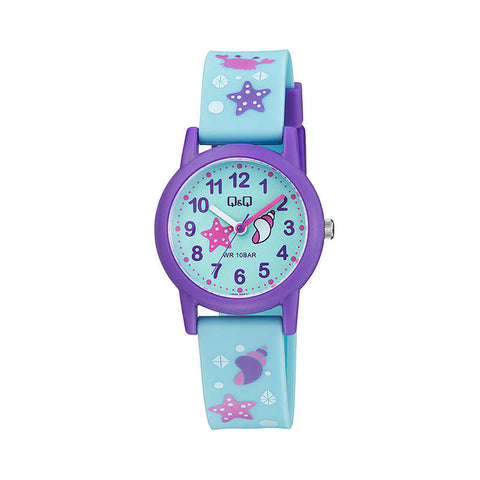 Q&Q Watch By Citizen V23A-020VY Kids Analog Watch with Blue Resin Strap
