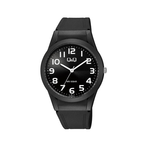 Q&Q Watch By Citizen V25A-001VY Women Analog Watch with Black Resin Strap