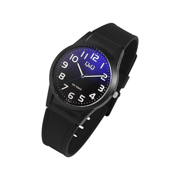 Q&Q Watch By Citizen V25A-003VY Women Analog Watch with Black Resin Strap