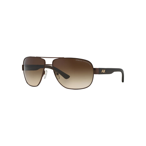 Armani Exchange Men's Pilot Frame Brown Metal Sunglasses - AX2012S