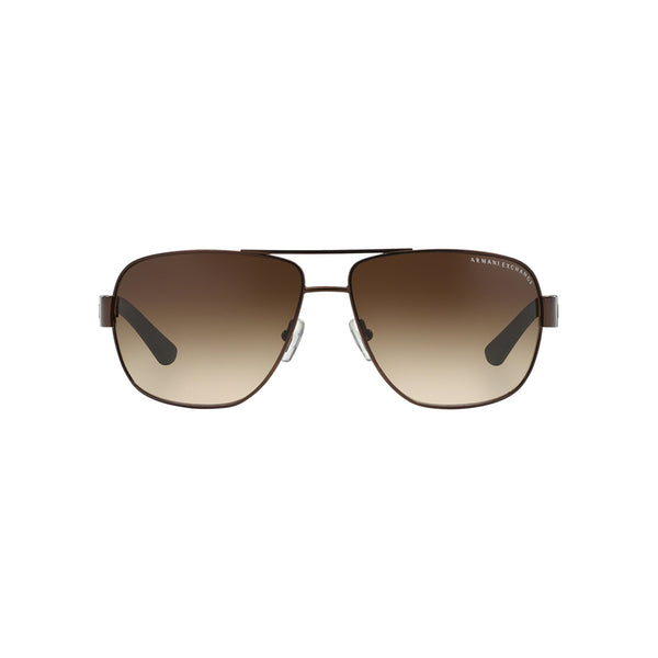 Armani Exchange Men's Pilot Frame Brown Metal Sunglasses - AX2012S