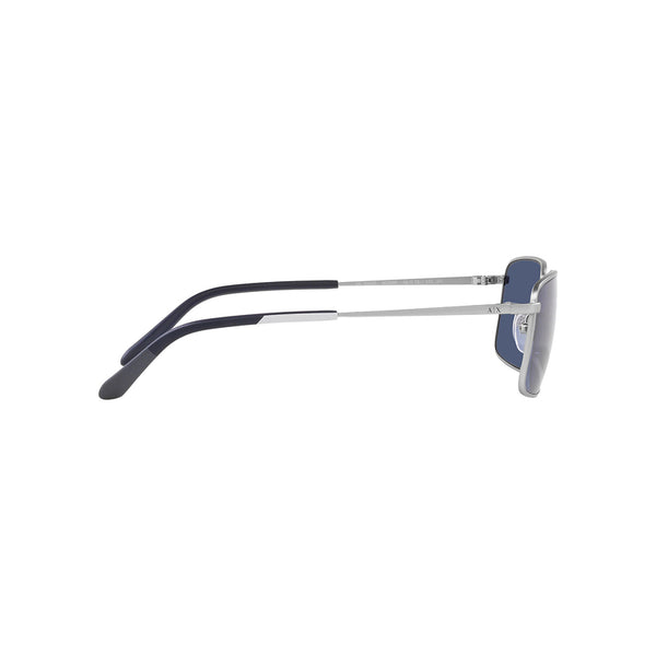 Armani Exchange Men's Rectangle Frame Silver Metal Sunglasses - AX2044S