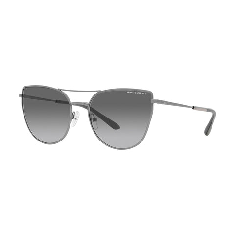 Armani Exchange Women's Cat Eye Frame Grey Metal Sunglasses - AX2045S