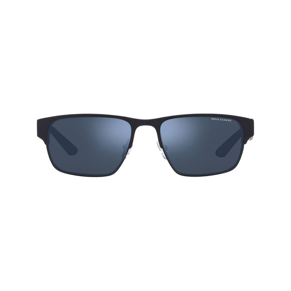 Armani Exchange Men's Rectangle Frame Blue Metal Sunglasses - AX2046S