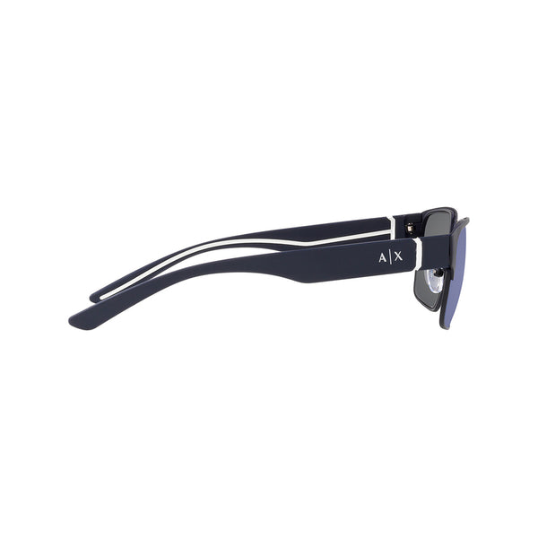Armani Exchange Men's Rectangle Frame Blue Metal Sunglasses - AX2046S