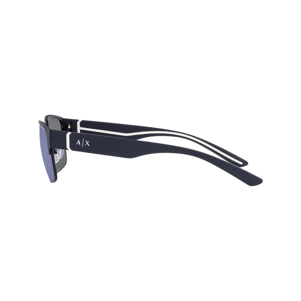 Armani Exchange Men's Rectangle Frame Blue Metal Sunglasses - AX2046S