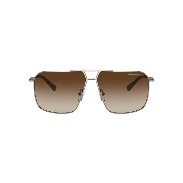 Armani Exchange Men's Pilot Frame Grey Metal Sunglasses - AX2050S