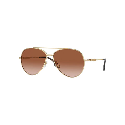 Burberry Women's Pilot Frame Gold Steel Sunglasses - BE3147