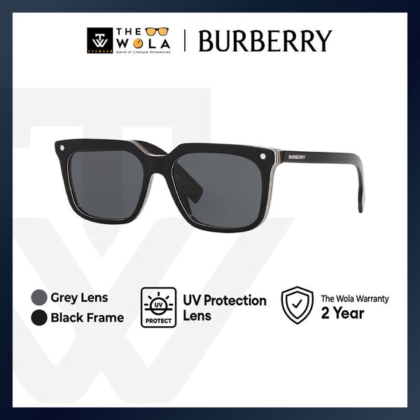 Burberry Men's Square Frame Black Acetate Sunglasses - BE4337F
