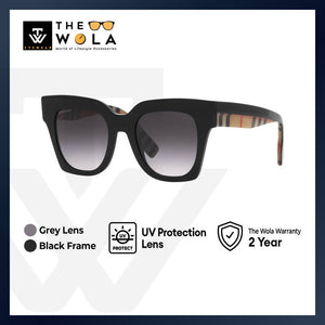 Burberry Women's Square Frame Black Acetate Sunglasses - BE4364F