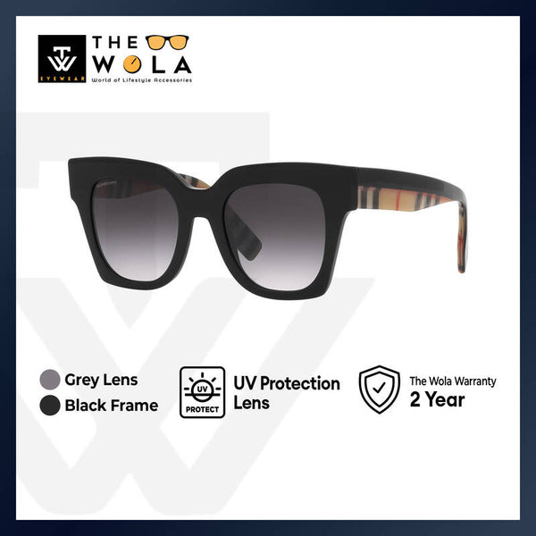Burberry Women's Square Frame Black Acetate Sunglasses - BE4364F