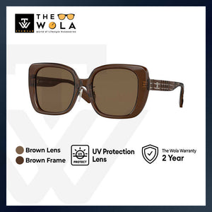 Burberry Women's Square Frame Brown Acetate Sunglasses - BE4371F