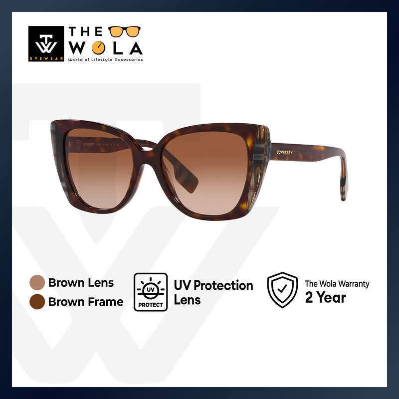 Burberry Women's Cat Eye Frame Brown Acetate Sunglasses - BE4393F