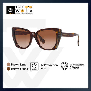 Burberry Women's Cat Eye Frame Brown Acetate Sunglasses - BE4393F