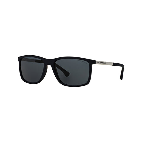 Emporio Armani Men's Rectangle Frame Grey Injected Sunglasses - EA4058