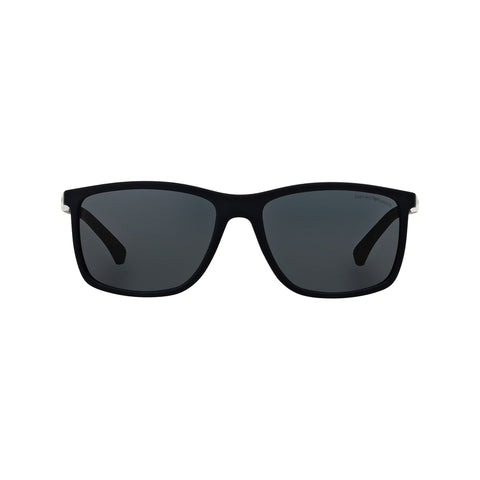 Emporio Armani Men's Rectangle Frame Grey Injected Sunglasses - EA4058