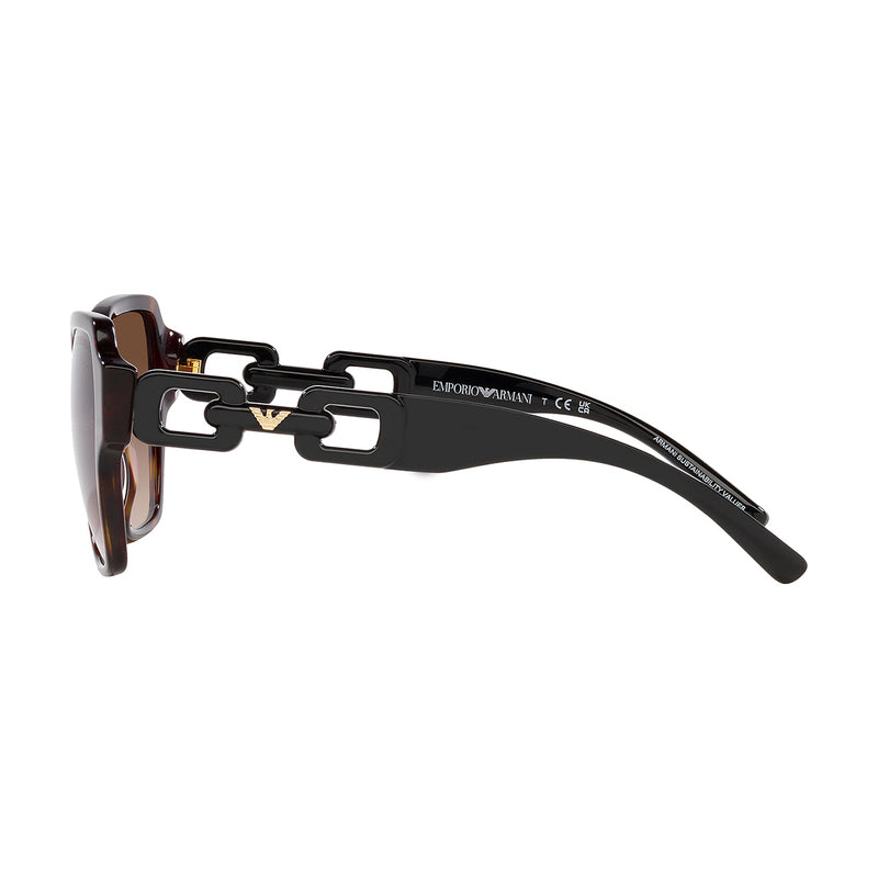 Emporio Armani Women's Square Frame Havana Acetate Sunglasses - EA4202F