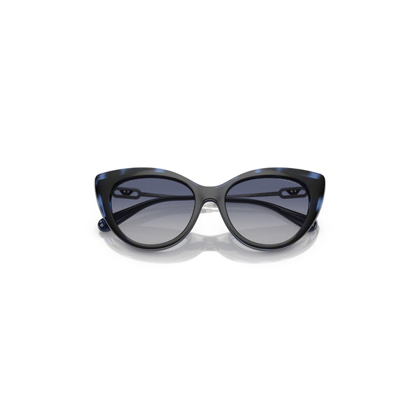 Emporio Armani Women's Cat Eye Frame Blue Injected Clip On Sunglasses - EA4213U