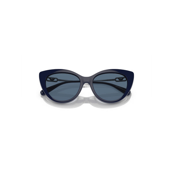 Emporio Armani Women's Cat Eye Frame Blue Injected Clip On Sunglasses - EA4213U