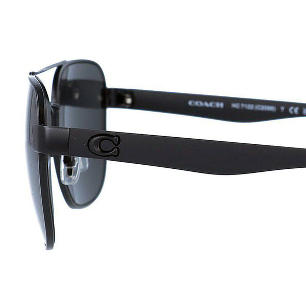 Coach Men's Pillow Frame Black Metal Sunglasses - HC7122