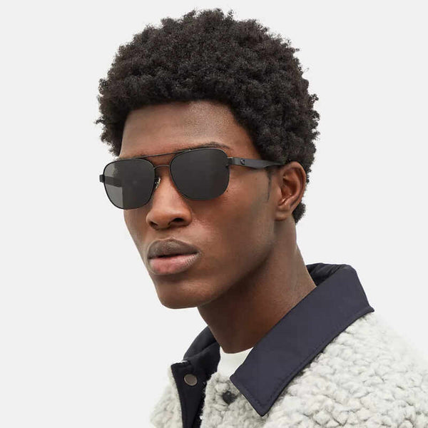 Coach Men's Pillow Frame Black Metal Sunglasses - HC7122
