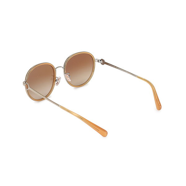 Coach Women's Round Frame Honey Metal Sunglasses - HC7129