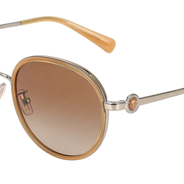 Coach Women's Round Frame Honey Metal Sunglasses - HC7129