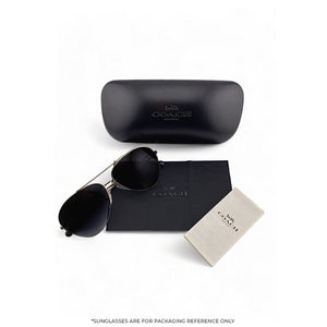 Coach Women's Round Frame Honey Metal Sunglasses - HC7129