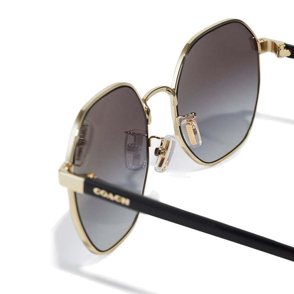 Coach Women's Irregular Frame Gold Metal Sunglasses - HC7147
