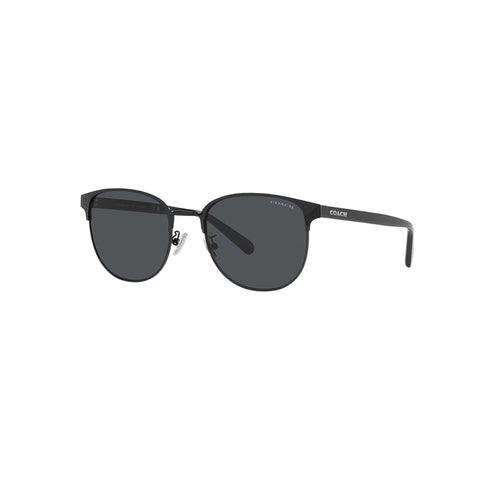 Coach Men's Round Frame Black Metal Sunglasses - HC7148