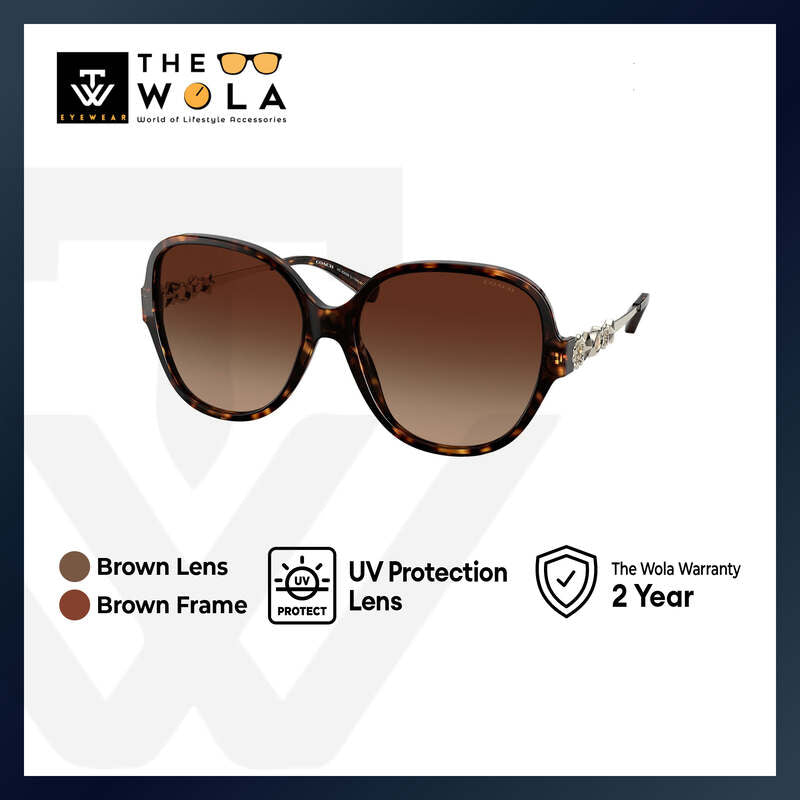 Coach Women's Square Frame Brown Acetate Sunglasses - HC8303B