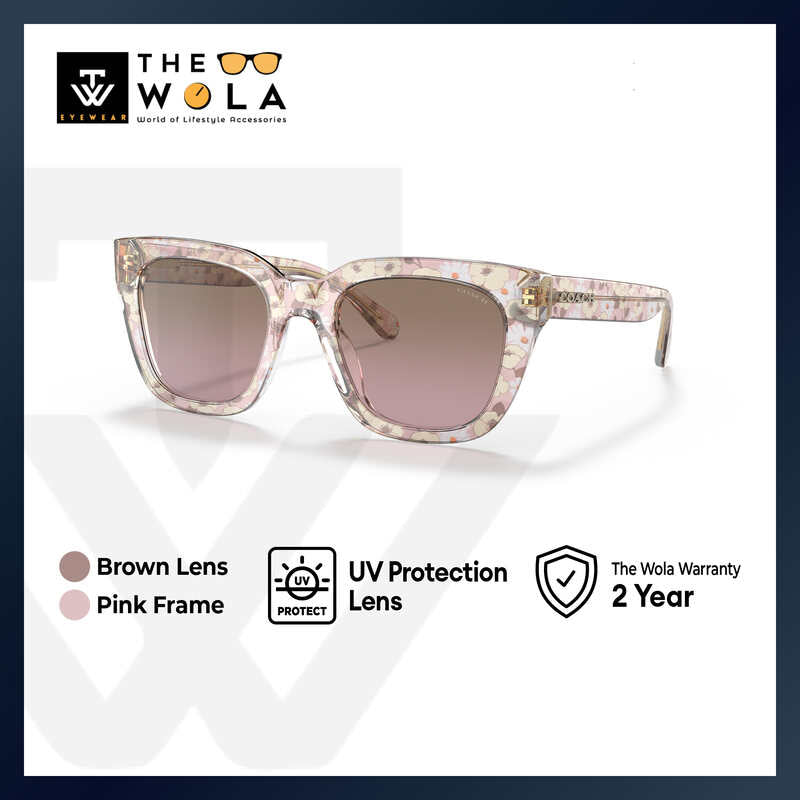 Coach Women's Square Frame Pink Acetate Sunglasses - HC8318F