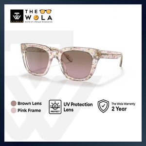 Coach Women's Square Frame Pink Acetate Sunglasses - HC8318F