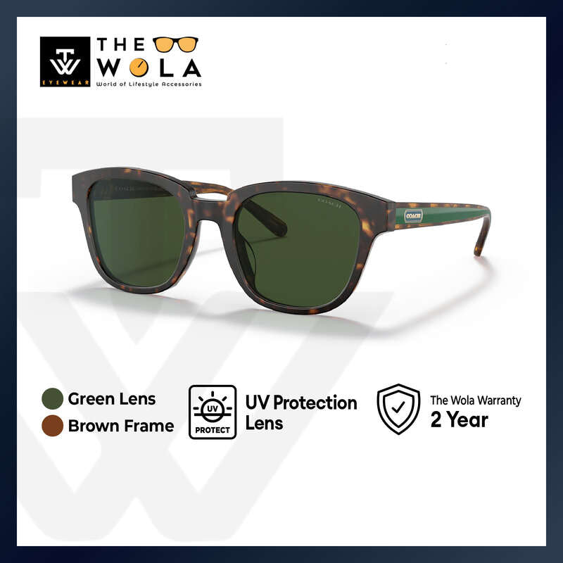 Coach Men's Square Frame Brown Acetate Sunglasses - HC8340U