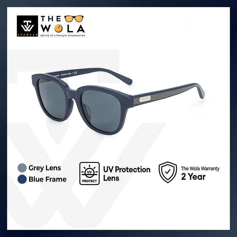 Coach Men's Square Frame Blue Acetate Sunglasses - HC8340U