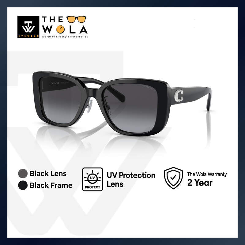 Coach Women's Square Frame Black Acetate Sunglasses - HC8352