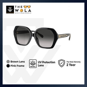 Coach Women's Square Frame Black Acetate Sunglasses - HC8395F