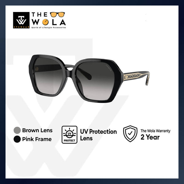 Coach Women's Square Frame Black Acetate Sunglasses - HC8395F