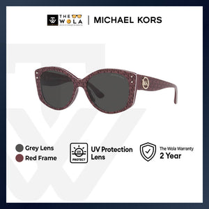 Michael Kors Women's Irregular Frame Red Acetate Sunglasses - MK2175U
