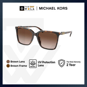 Michael Kors Women's Rectangle Frame Brown Acetate Sunglasses - MK2197F