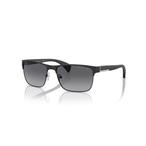 Prada Men's Rectangle Frame Black Metal Sunglasses - PR 51OS