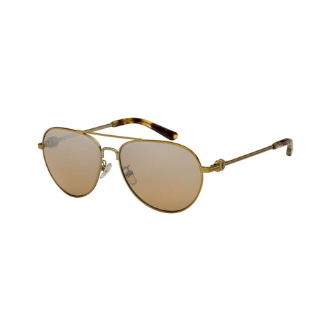 Tory Burch Women's Pilot Frame Brown Metal Sunglasses - TY6083