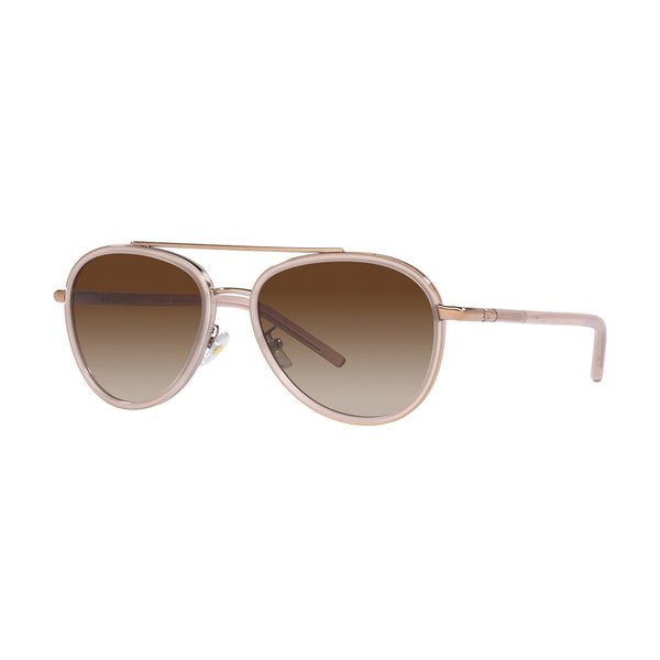Tory Burch Women's Pilot Frame Pink Metal Sunglasses - TY6089
