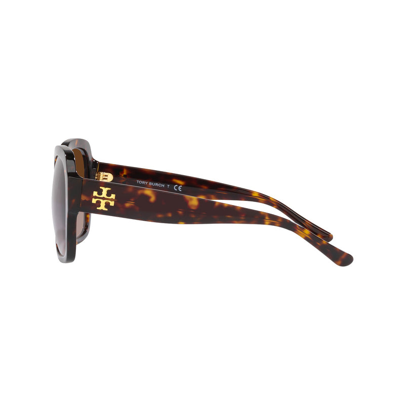 Tory Burch Women's Square Frame Brown Acetate Sunglasses - TY7140UM